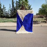 Tapis berbère bleu fait main 100cm x 200cm