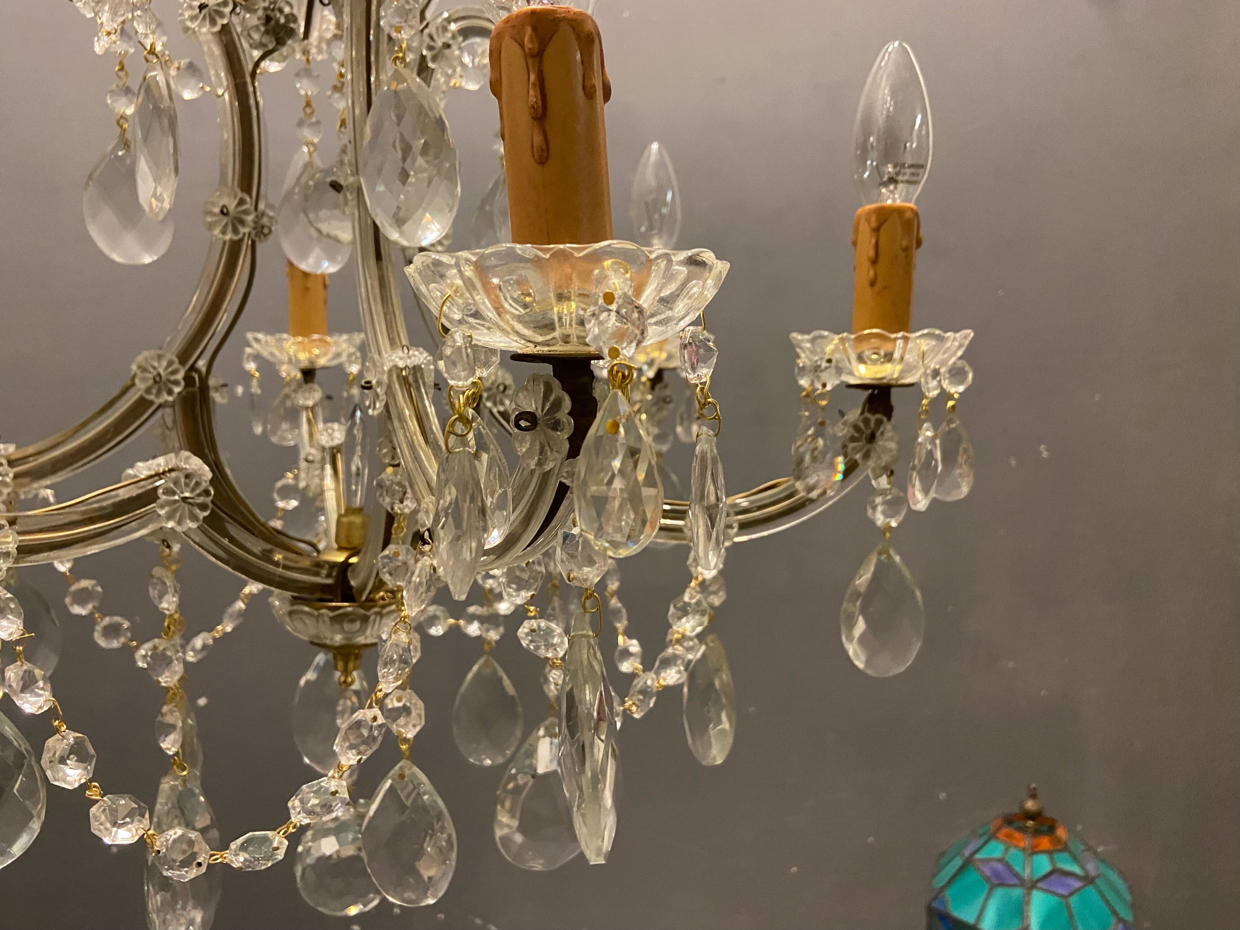 Lustre vintage en cristal 1950