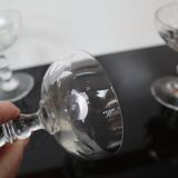 4 superb 20th century blown glass champagne glasses