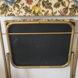 Vintage folding chair lafuma doree and tapestry