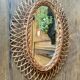 Vintage oval rattan mirror 57x40