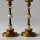 Vintage Brass and Alabaster Candlesticks