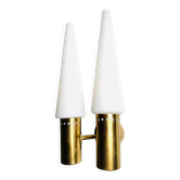 Brass Coloured Double Wall Lamp By Hans-Agne Jakobsson For Markaryd, Sweden, 1960S