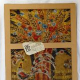 Wall tapestry "the rooster under the bouquet of wheat" signed Rey, circa 1970