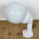 Vintage White Porcelain Wall Light with Milk Glass, 1950s
