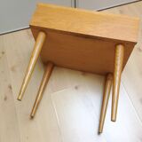 Scandinavian-style varnished wooden bedside table / vintage 60s-70s