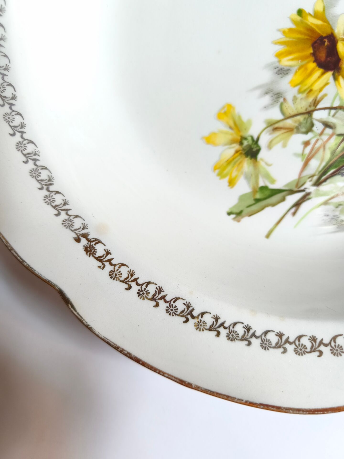 Plat creux gien marguerites vintage