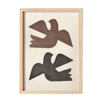 Painting Birds -30x40cm- signed Eawy
