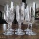 Set of 6 vintage champagne flutes in chiseled crystal