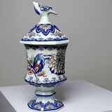 Small pot on foot with lid Vieux Rhodes, Boch Belgium, vintage