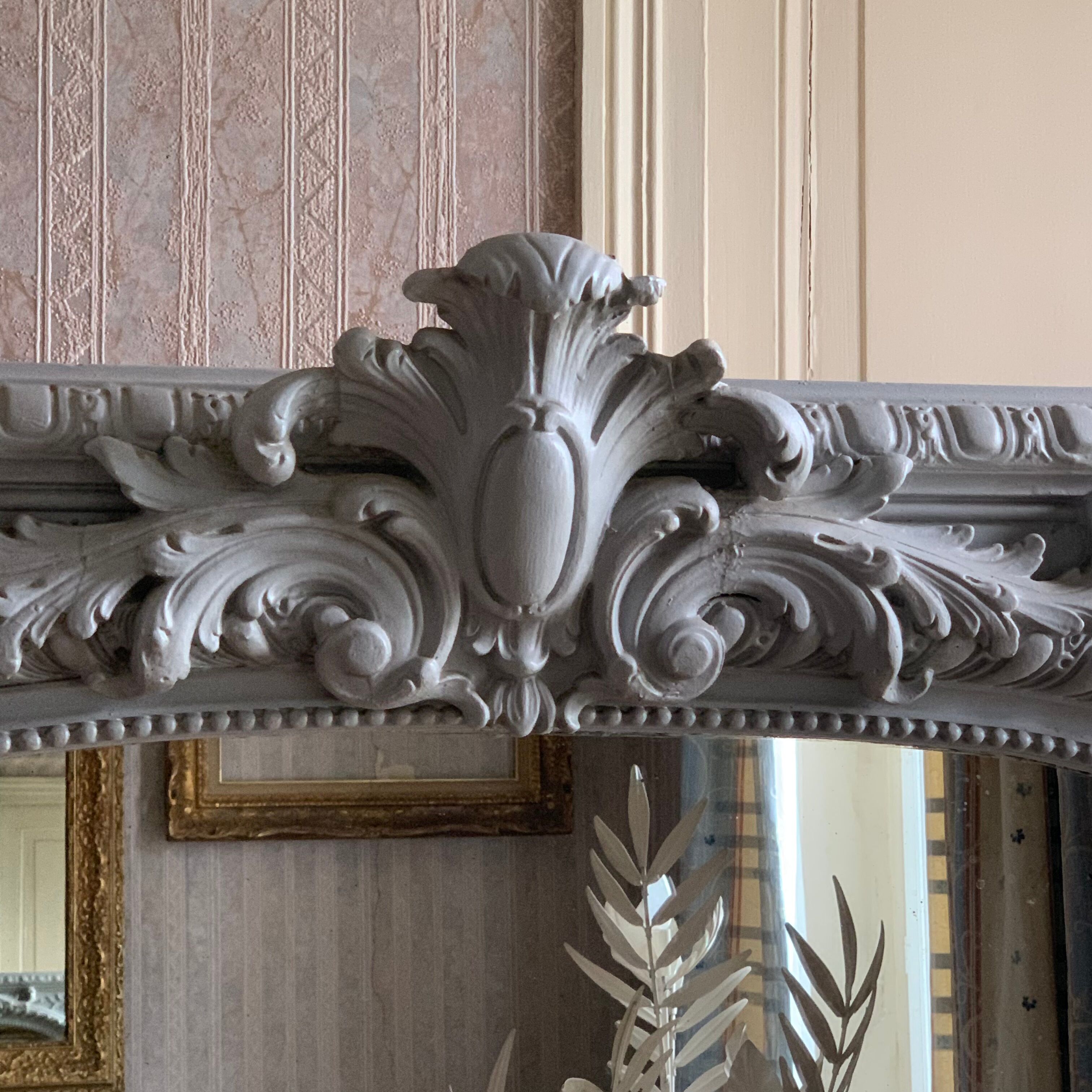 Mirror fireplace trumeau antique, 161x102 cm