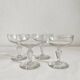 4 old crystal champagne glasses