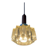 Small mid-century crystal glass pendant lamp