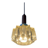 Small mid-century crystal glass pendant lamp