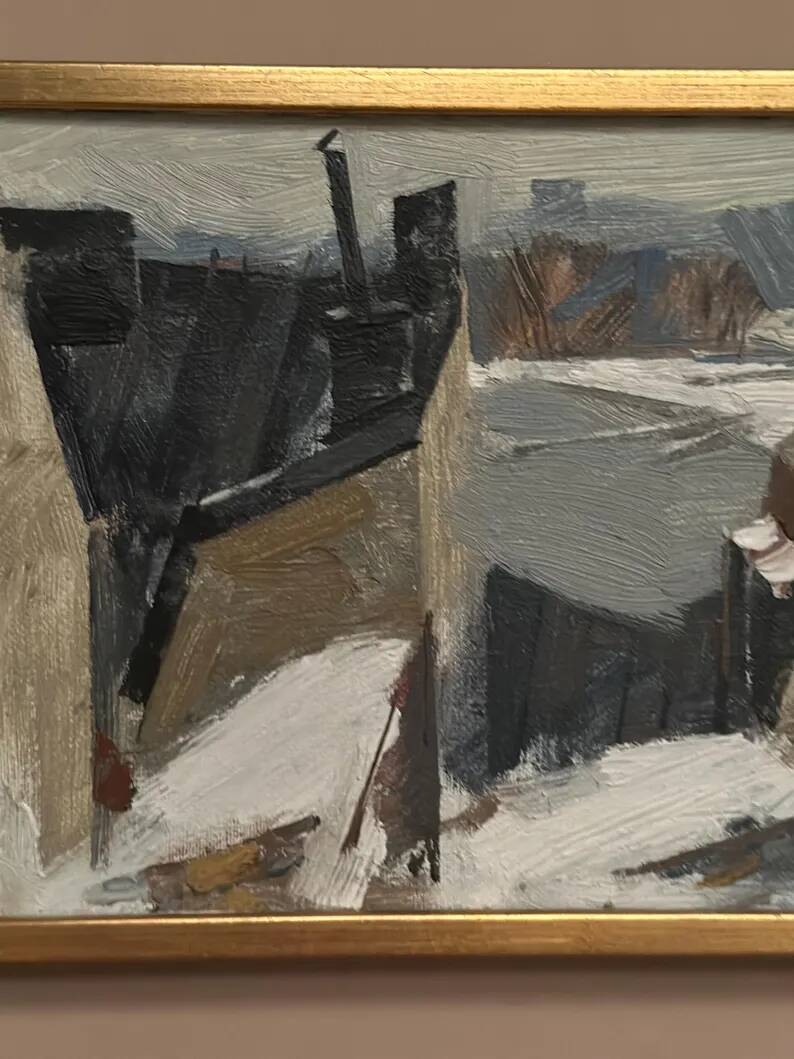 Original Dutch Oil on Canvas – “Rooftops” by Adrian van Arkel (1924–2006)