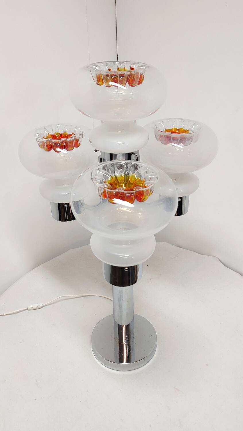 Lámpara de mesa de cristal " Mazzega". Italia, 1970s.