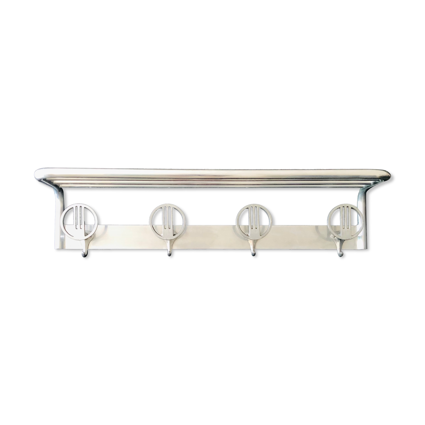 Aluminum wall rack, Italy 40s