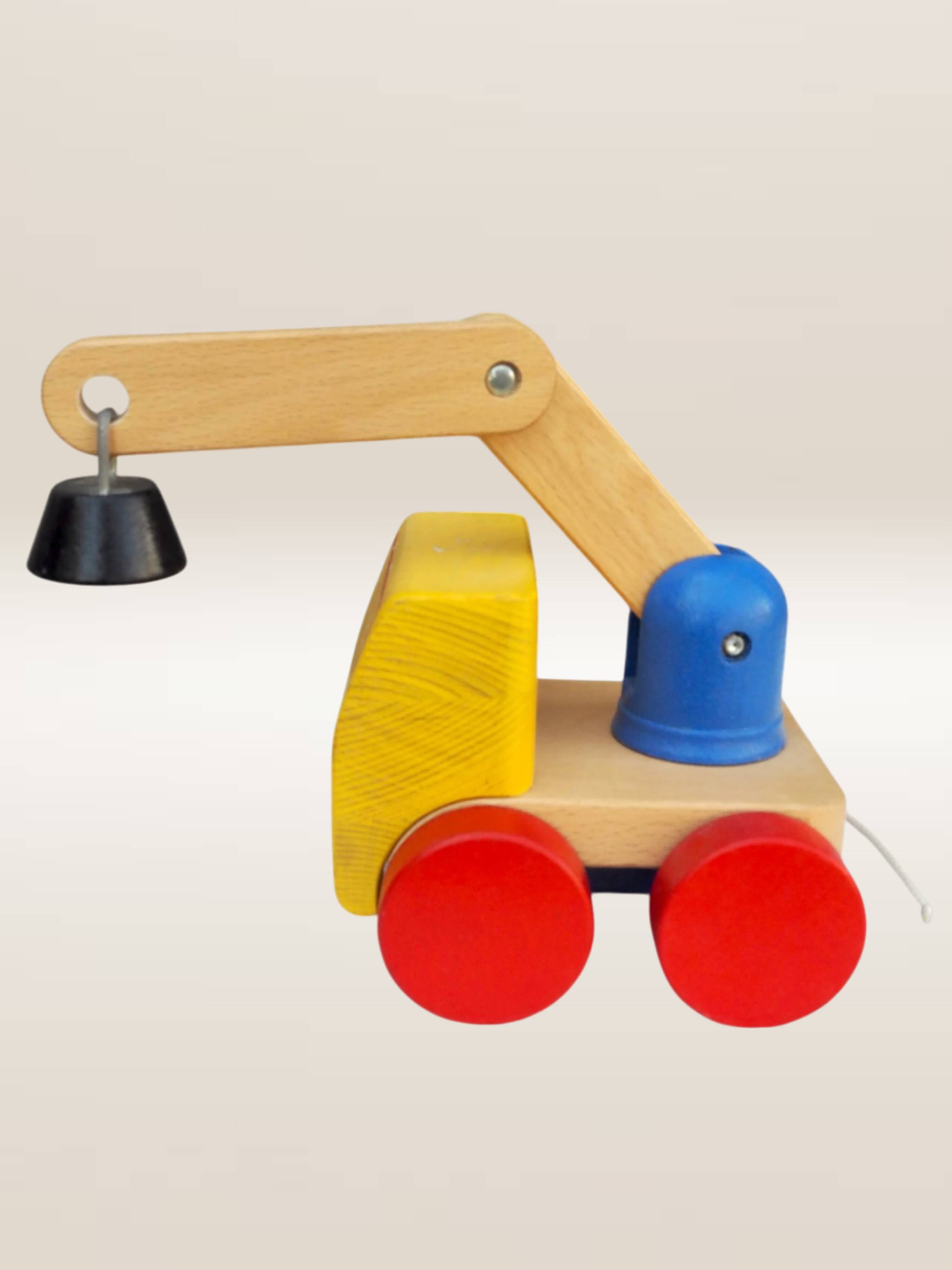 Jouet à tirer camion articulé en bois