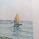 Alphonse Laffite. Aquatint old rigging in the bay.