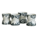 Set of 4 antique earthenware egg cups