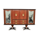 Mahogany pear tree, brass & glass top drawers sideboard from f.lli rigamonti desio, milan, 1940s