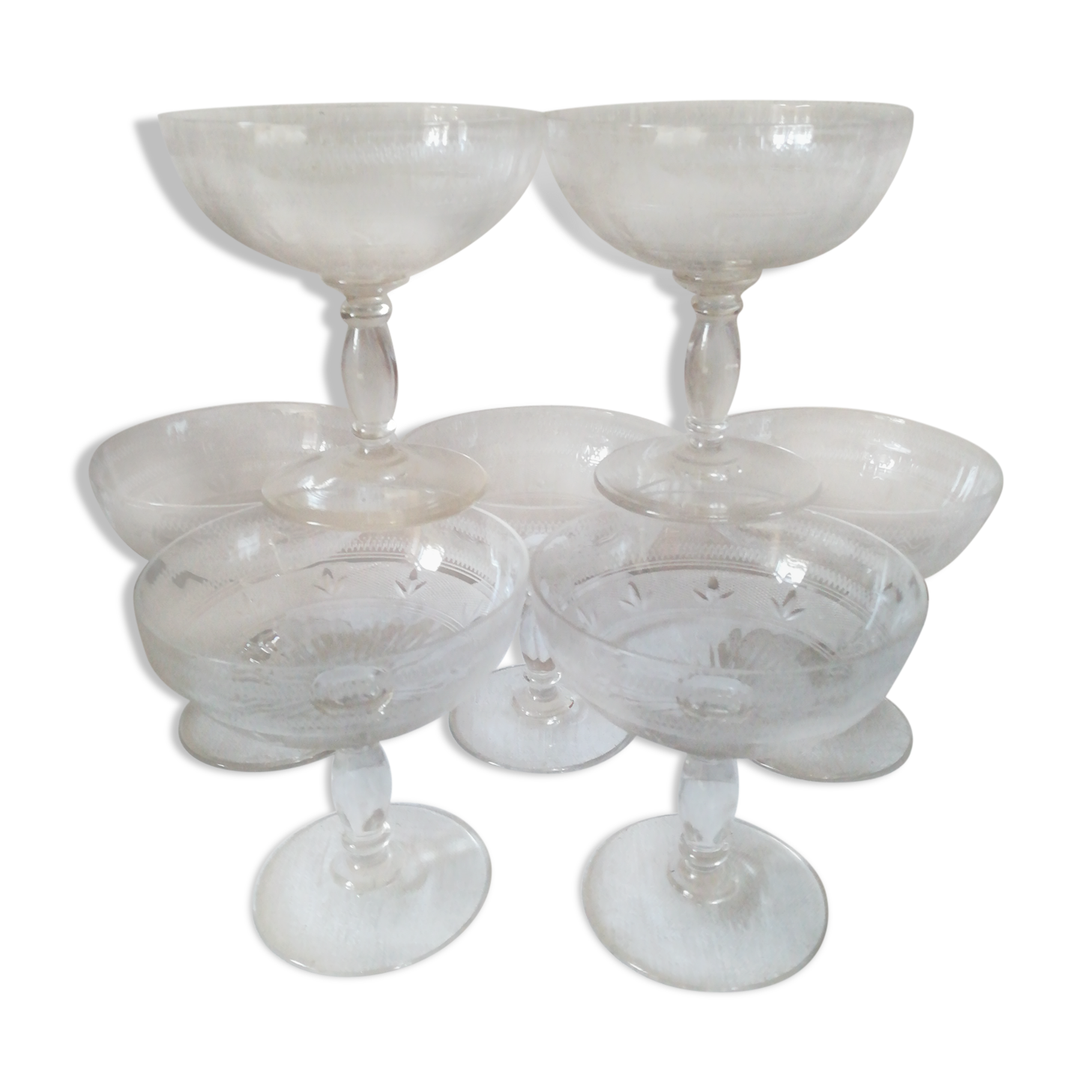 Old champagne glasses