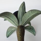 Ancien bougeoir en forme de palmier en métal patiné