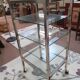 Glass and brass shelf on wheels