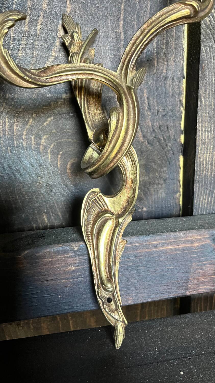 Vintage golden bronze 2-light wall light