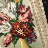 Old painting bouquet of tulips