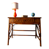 Bureau, coiffeuse en rotin
