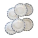 6 assiettes creuses en terre de fer Sarreguemines U&C modèle Luchon