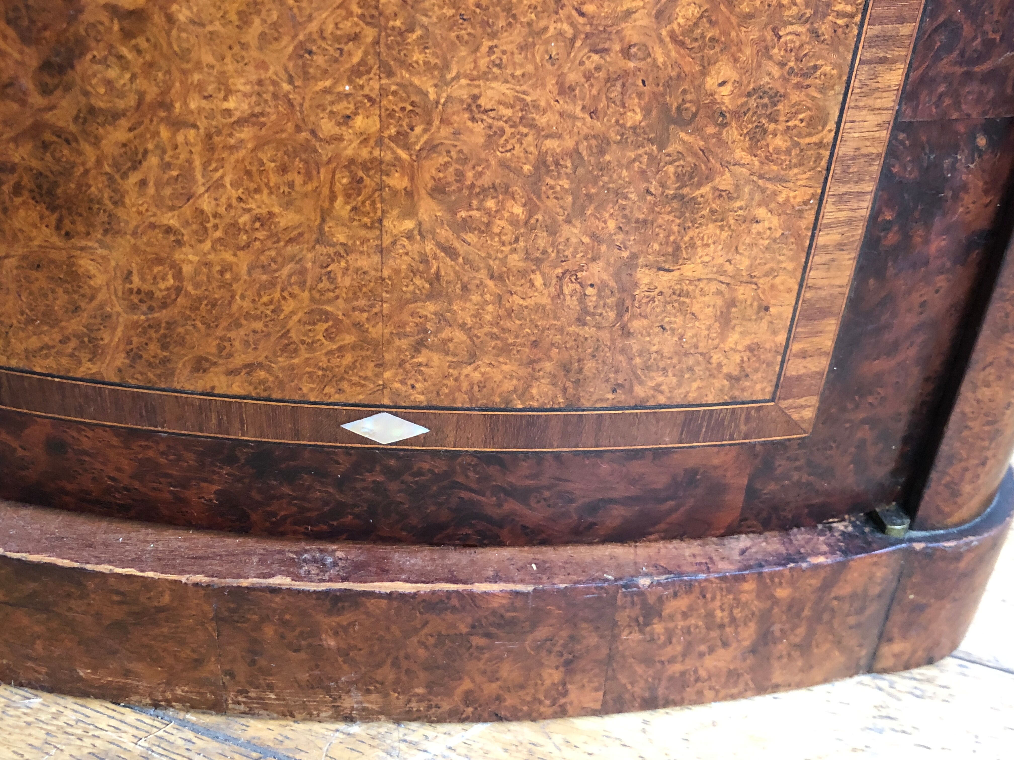 Marquetry bedside table