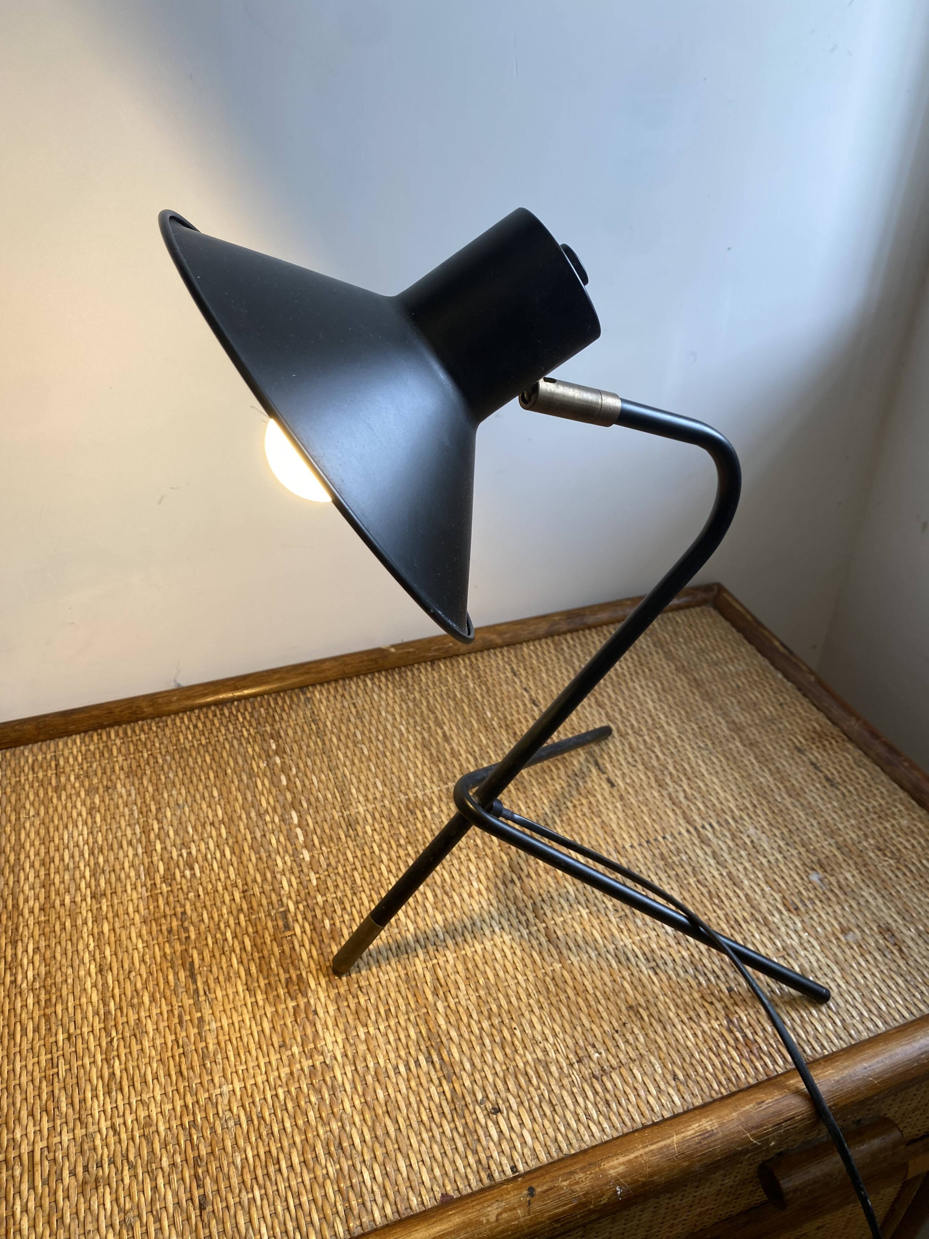 Vintage 1970s black cocotte lamp