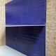 Pair of contemporary shelves in aluminum and stained wood