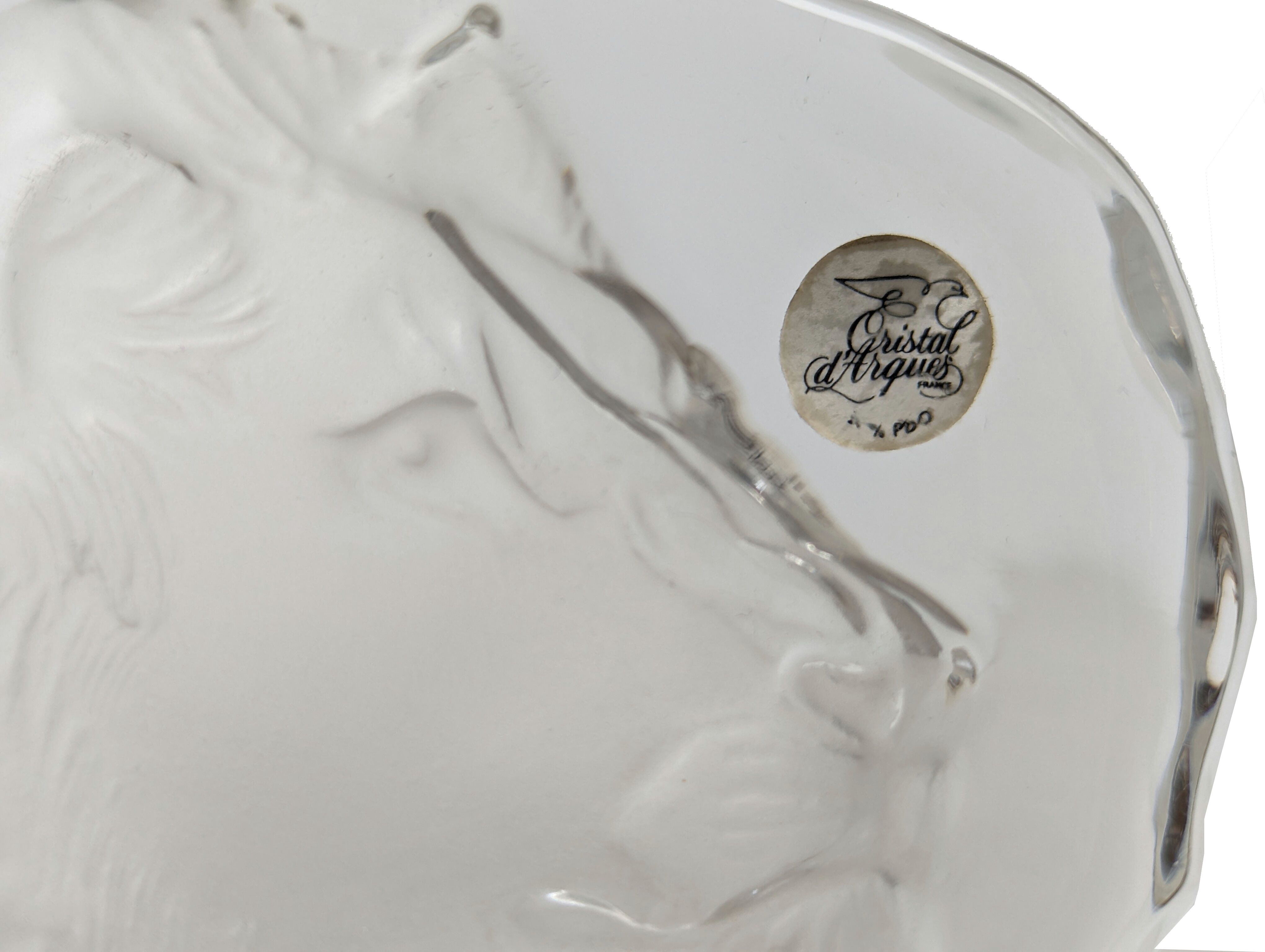 Paperweight Lion head sculpture Arques Crystal