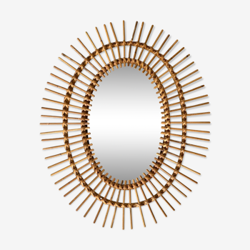 Rattan mirror 1960 48x60cm