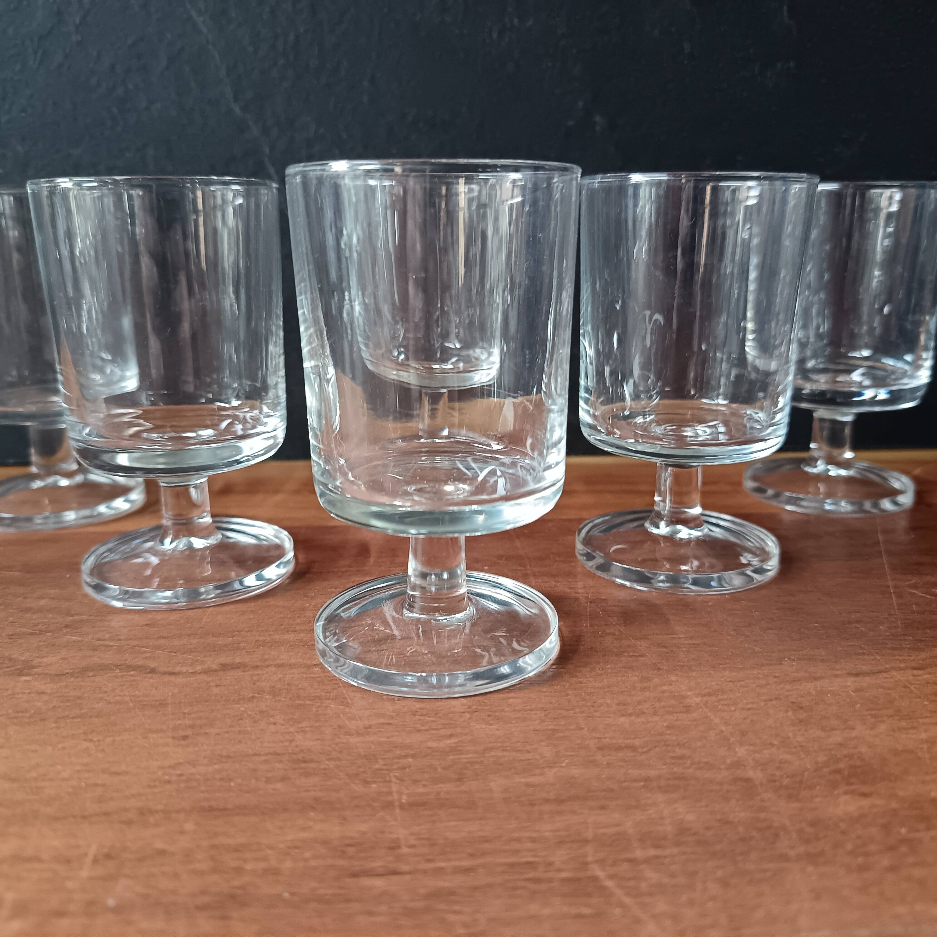 6 cavalier glasses 11 cl luminarc "sweden" model transparent vintage france