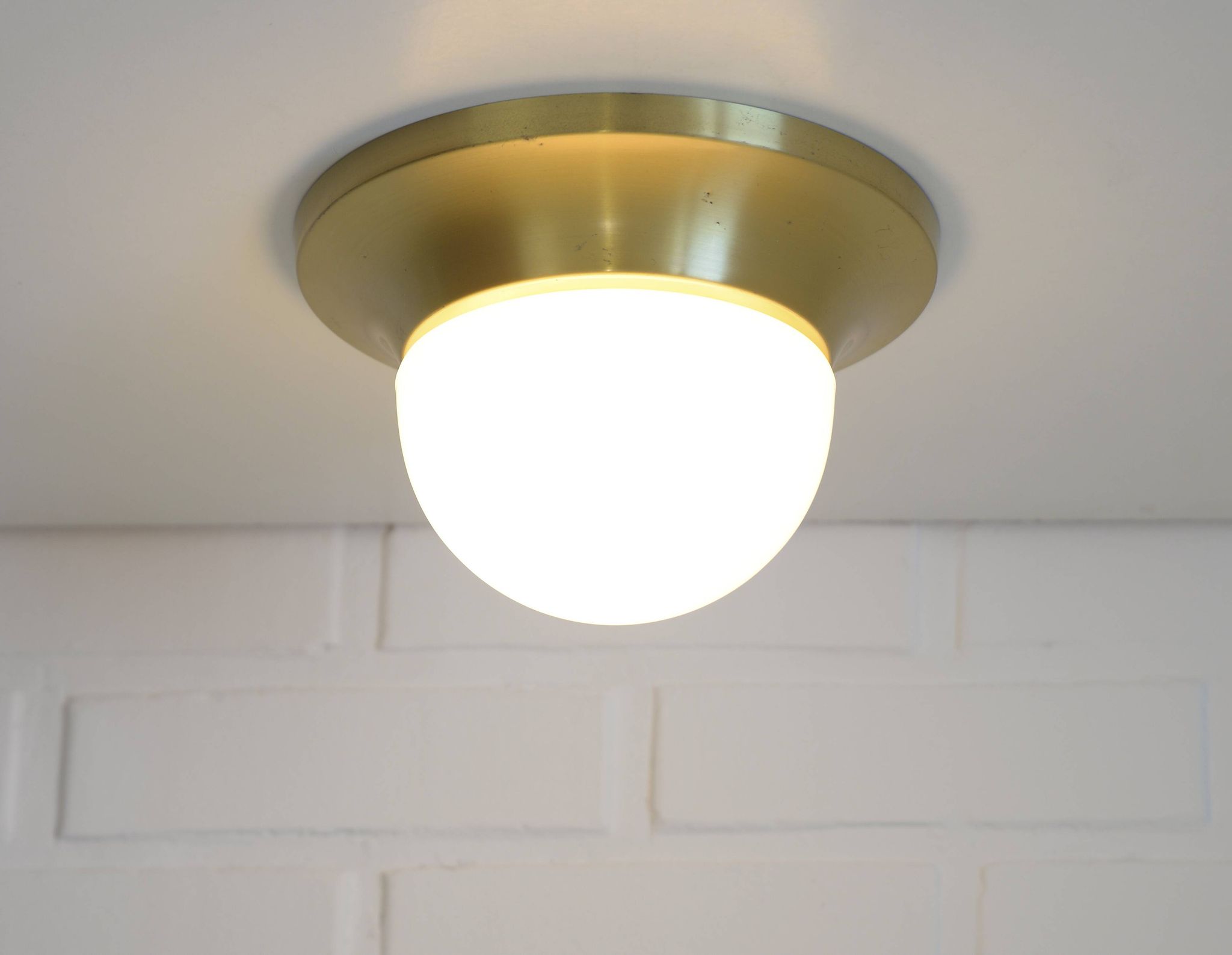 Ceiling Lights Set of 3 Mushroom Lamp Vintage Brass Sconces Space Age Style