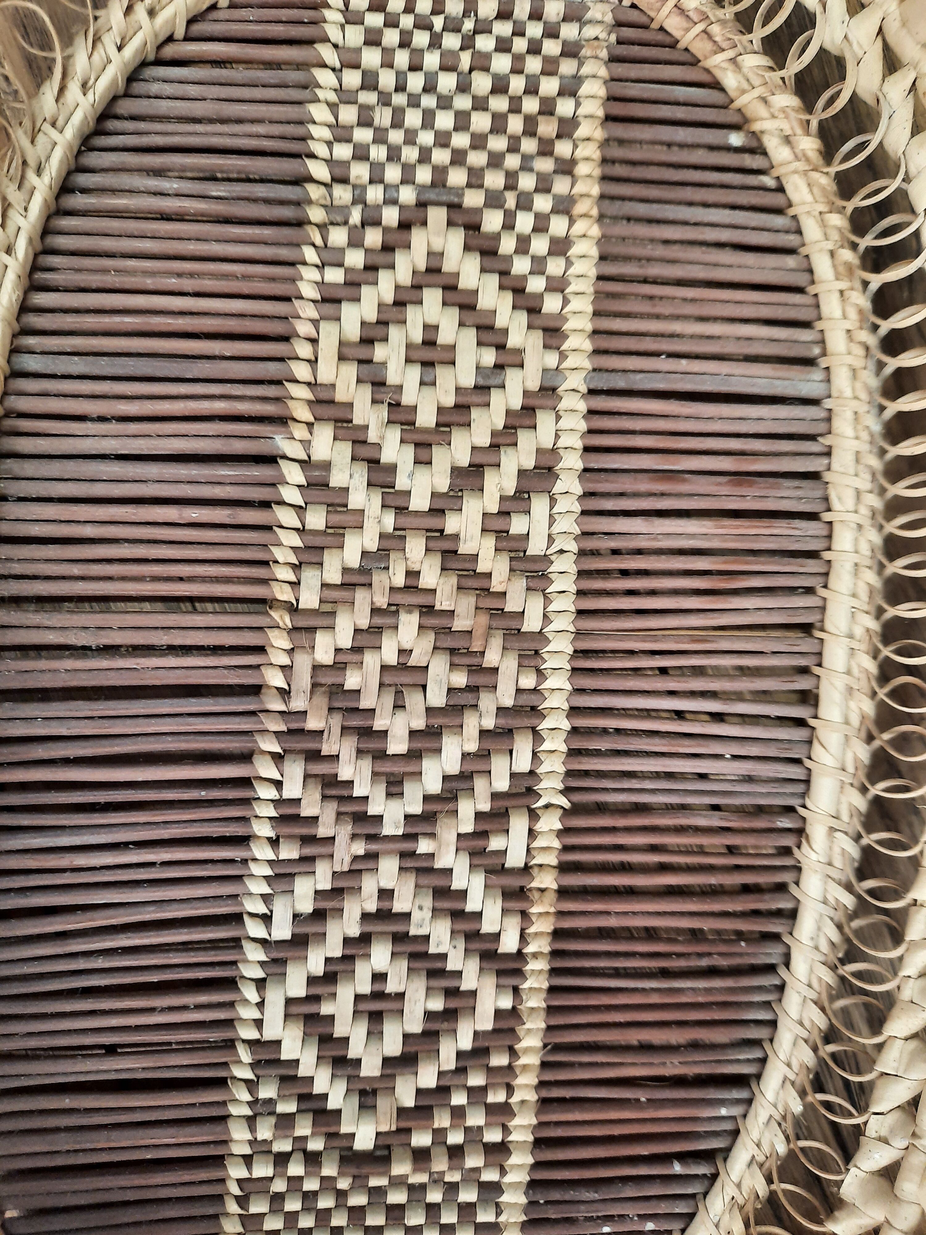 Braided rattan tray