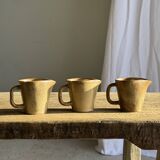 Set of 3 small jugs or milk pots in stoneware H8 D8.5