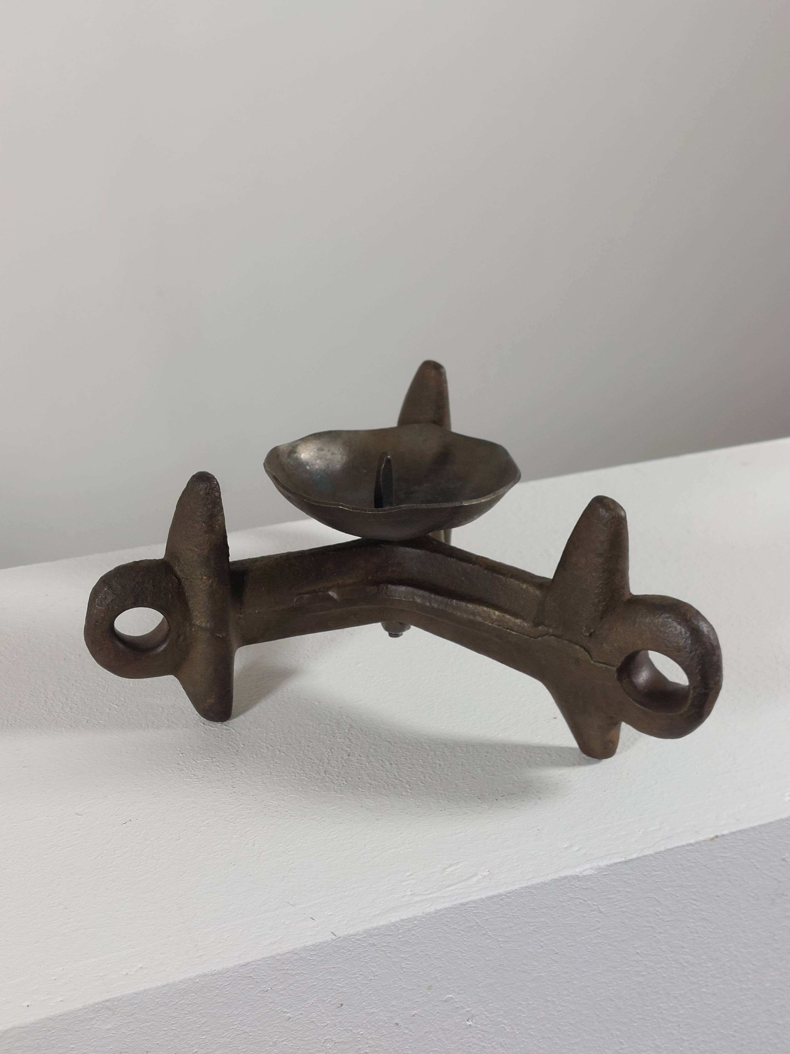 Unique vintage brutalist candlestick.