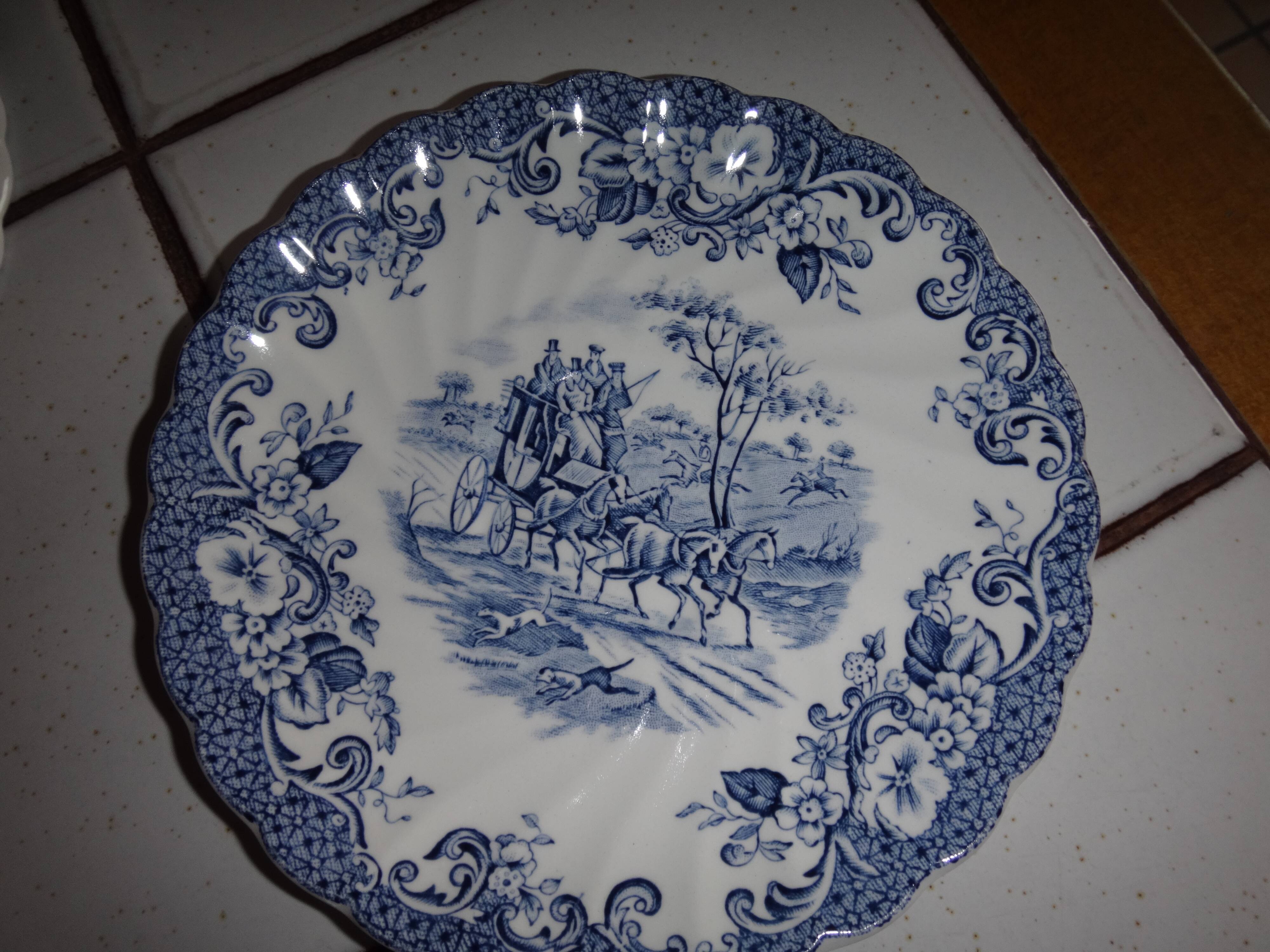 2 chocolate and English porcelain saucers