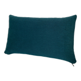 Coussin coton lin uni bleu  canard