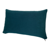 Coussin coton lin uni bleu  canard