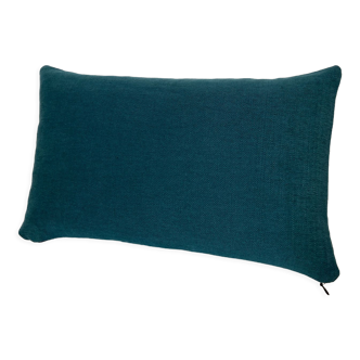 Coussin coton lin uni bleu  canard