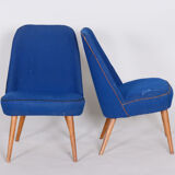 Fauteuils bleus, fabriqués dans les années 1950