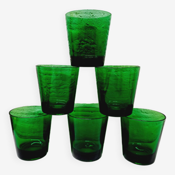 Set 6 verres à eau vert mousse