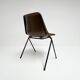 Brown and black set of 6 Polyprop chairs on a metal frame. The Polyprop cha