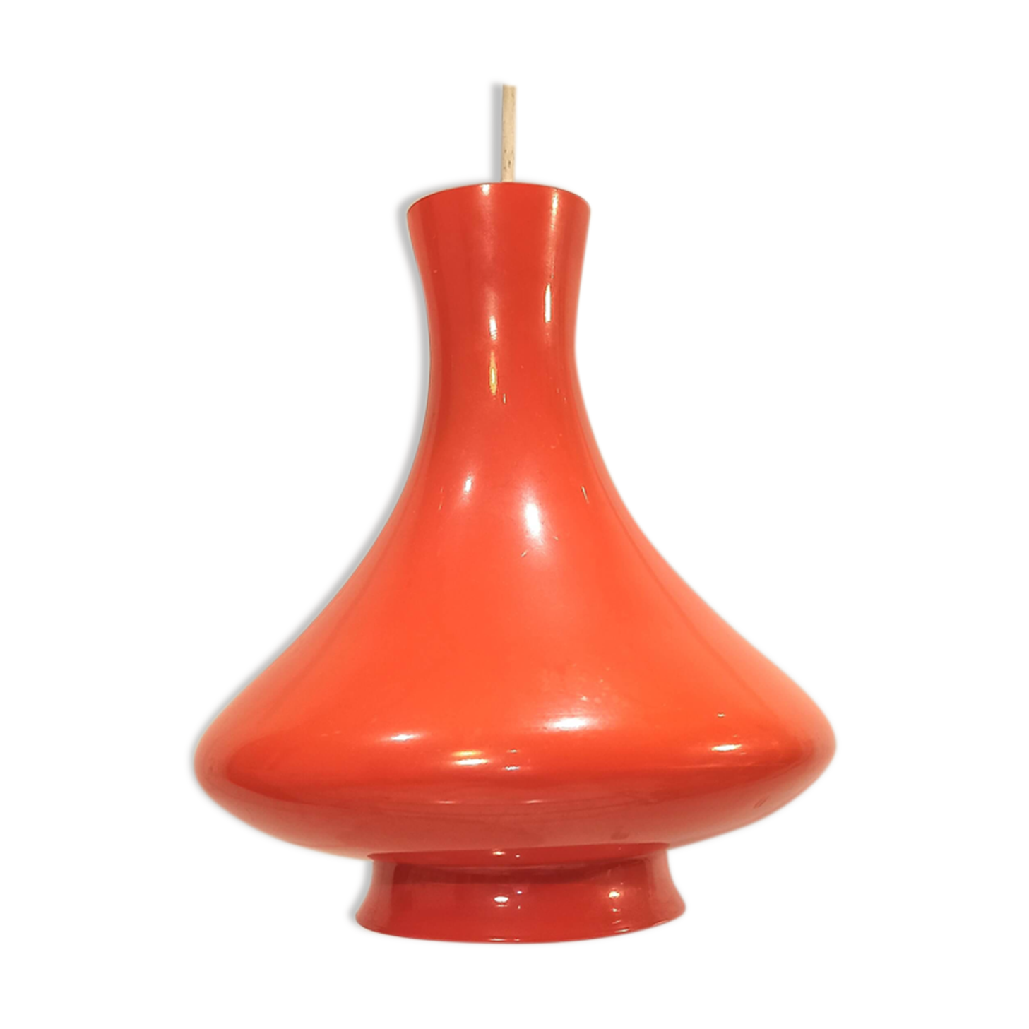 Vintage 1970s orange glass pendant lamp
